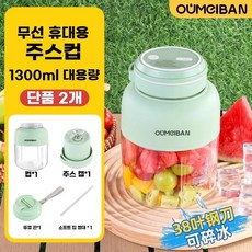 미니 쉐이커 휴대용 믹서기 착즙기 녹즙기 원액기 겸용 믹서기 쥬서, J. 미스터리어스 그린 싱글 더블뚜껑 3, 1, J. 미스터리어스 그린 싱글컵 더블뚜껑 38중날 스테인