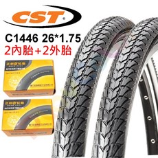 CST 正新 26*1.75 城市胎 C1446 外胎 美嘴內胎 26 1.75 輪胎 (2內胎+2外胎), 1個