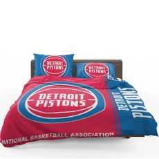 NBA 디트로이트 피스톤스 이불 배게 커버 세트 (싱글 더블) Detroit Pistons Duvet Cover Set, 포함