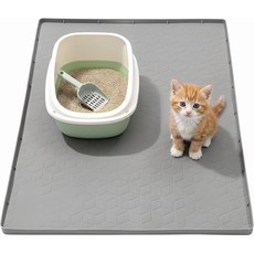 Xajuio 실리콘 고양이 깔때기 매트 34x22 인치 대형 트래핑 방수 논슬립 쉬운 청소 발에 부드러운 회색, 1