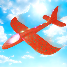 LED 스티로폼 에어 글라이더 비행기 장난감 행글라이더 캠핑장놀이 공원 동력, LED비행기(오렌지) 1P, 1개, 오렌지