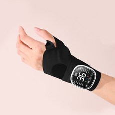 LDSU 저주파 손목마사지기 ems 무선 손목안마 온열찜질기 충전식 손목 보호대 마사지기, 블랙