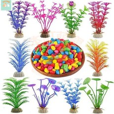 本町萌寵 烏龜缸 爬蟲用品 帶曬臺生態造景龜缸 養烏龜專用 家用懶人飼養缸 巴西龜適用, 1個, 【隨機發5棵水草+贈送一包彩石】