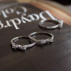 라퐁텐 마틸다 큐빅 반지 레이어드 가드링 리본 반지