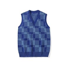 V領針織馬甲背心 韓版學院風寬鬆無袖毛衣 男士潮流百搭針織衫