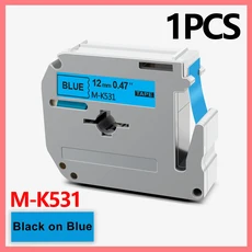 9/12mm 라벨 MK-231 Brother P-Touch 메이커 PT-70 용 테이프, 04 Black on Blue, 02 12mm