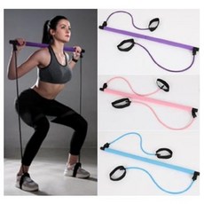 여자 다기능 홈트레이닝 스트레칭 탄력 밴드 필라테스 요가 기구 요가봉, 스카이블루, 1개