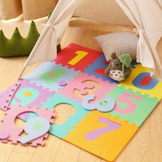 디케이 숫자 퍼즐매트 숫자놀이 10P 30X30 놀이방 유아 아기 층간소음완화, 혼합, 1개