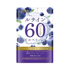 PURELAB 루테인 60㎎ 블루베리 빌베리 아사이 보충제 (제약사 공동 개발) 영양 기능 식품 비타민 B₂ B? B₁₂ 아마씨유 국내 제조, 1개, 60정