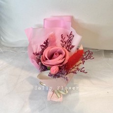 花藝師手作玫瑰迷你乾燥花束 韓式風格禮物首選, 粉,加購卡片