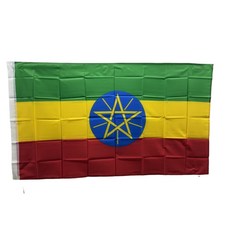 에티오피아 국기 Ethiopia flag 90x150cm 야외용 이중스티치 폴리에스터 깃발, 1개, MIXED COLOUR