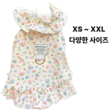 루베토 편안한 밴딩 강아지옷 원피스, 1개, 플라워