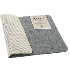 Asvin 부드러운 질감의 욕조 샤워 욕조 매트 61x40.6cm(24x16인치) 프탈레이트 프리 미끄럼 방지 편안한 욕조 매트 배수구가 있는 PVC 수세미 욕실 매, 회색