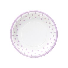 파티쇼 NEW 라인 도트 접시 6개입 생일 파티 셀프 홈파티 테이블 장식 피크닉 소품, 18cm, 라일락