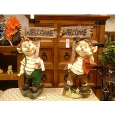 House傢飾 卡哇依 welcome舉牌小精靈一對 超大隻限量版, 1個