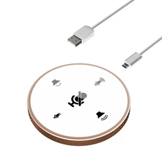 데스크탑 USB 회의용 스피커폰 마이크 내장 360 ° 노트북 PC용 전방향 컴퓨터 콘덴서, 01 White