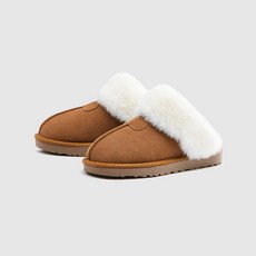 커스텀에이드 우먼 2.5cm 플랫폼 가죽 털 슬리퍼 니나(CW0058BR) - brown 639472