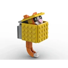 MOC 벽돌 키 체인 거치대 특이한 어린이 장난감 조립 모델 장식 DIY 걸이 링 건설 도시 빌딩 블록, 14 yellow orange cat