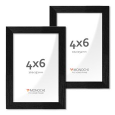 모노치 PVC 프레임 홈 인테리어 액자 4x6, 2개, 올블랙