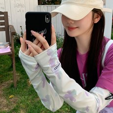 2026新款冰絲防曬袖套女防紫外線寬鬆手袖夏季騎行開車護手臂冰袖, 1個, 如圖所示