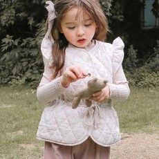 플로 유아 잔꽃무늬 누빔 조끼