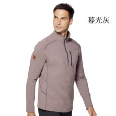 WILDLAND 男士戶外彈性磨毛立領長袖T恤，舒適保暖，戶外運動首選