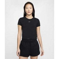 나이키 NIKE 티셔츠 스포츠웨어 칠 니트 크롭 W - 블랙:화이트 FV5509-010