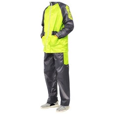 TDN RACING 風行競速風雨衣 兩件式套裝 暴雨級防水 高係數反光條, 螢光綠