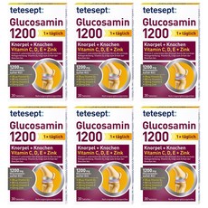 테테셉트 글루코사민 1200 영양제 30정x6 / 6개월분 (Tetesept Glucosamin 1200), 6개, 30정
