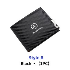 탄소 섬유 남자 지갑 ID 신용 카드 소지자 라이센스 가방 선물 액세서리 메르세데스 벤츠 AMG C E 클래스 W, Black-B