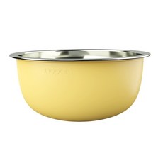 烘焙工具 304不鏽鋼 冷凝打蛋盆 24cm不鏽鋼盆 保冷打蛋盆 烘焙鋼盆 雙層冷凝鋼盆, 1個, 奶油黃