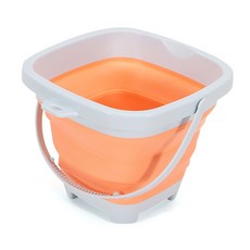 兒童沙灘玩具 折疊桶11件套裝, S202橙色 單桶, 202g, 1個