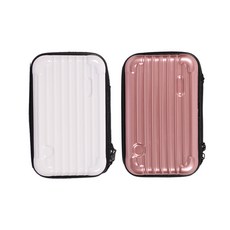 바로스포츠 (1+1) 커플 하드 케이스 파우치 클러치백, 화이트+핑크