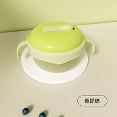 兒童自主進食保溫碗 PPSU注水控溫幼兒餐具, 青提綠 不鏽鋼款內膽, 1個, 如圖所示