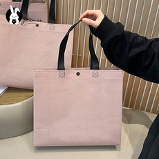 부직포 쇼핑백 선물 복장 손잡이 포장봉투 연보라 영문, 25개, 연보라 공백