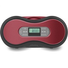 Core Innovations 휴대용 블루투스 CD 붐박스 디지털 FM 라디오 포함, Red