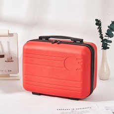 새로운 휴대용 화장품 케이스 14 인치 여행 보관 고급 휴대용 소형 수하물 가방 손 선물, 큰 빨간 여행 가방