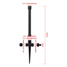 360도 회전 급수 노즐 1/2 "수나사 자동 스프링클러 정원 잔디 꽃 야채, [12] BK with tube, 1개