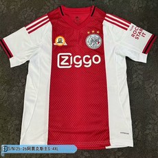 阿賈克斯主場25-26賽季泰版足球服，最新球迷版球衣，多款可選，透氣舒適運動服, 主場,XL