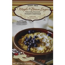 트레이더 조 메이플 & 흑설탕 천연 향 인스턴트 오트밀 트레이더 조 메이플 & 흑설탕 천연 향 인스턴트 오트밀, 1개, 15.1온스(10팩)