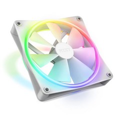 NZXT F140 RGB – 140mm RGB PWM PC 팬 - 높은 공기 흐름 저소음 - 유체 다이내믹 베어링 - 싱글 (CAM 소프트웨어용 NZXT RGB 컨트롤러 필요
