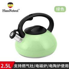 鳴笛燒水壺 - 德國304不鏽鋼大容量開水壺 (電磁爐/煤氣通用), 1個, 2.5升綠色（趣味款）, 2.5升綠色（趣味款）