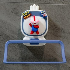 누마 귀여운 캐릭터 유치원 어린이집수건걸이 벽걸이 핸드타올 거치대 타월걸이, 1개, 레드 엠보스드 맨 블루