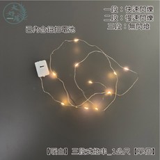 大好屋 LED 銅線燈串 10燈 裝飾燈 串燈, 1個, 【暖白】三段式燈串_1公尺【單個】