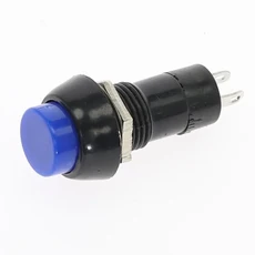 12pcs 2PIN 플라스틱 12mm 래칭/순간 푸시 버튼 스위치 PBS 11A 3A 250V 6 색 벨, 01 Self locking, 02 파란색