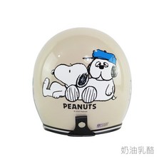 華泰 K806 K806S SY-9 史奴比 歐拉夫 3/4罩 半罩 復古帽 SNOOPY 送防水長鏡片, 奶油乳酪,L號