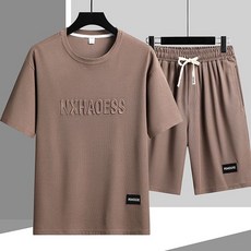 여름 얇은 반팔 반바지 트레이닝 투피스 패션 레터링 티셔츠 남성복 상하의세트 시원한 데일리복 빅사이즈