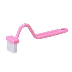 다기능 화장실 청소 브러시 모양 휴대용 스크러버 곡선 측면 구부러지는 핸들 코너, 1PCS Pink, 색상: 1. 1PCS Pink