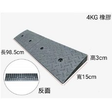 【海夫】斜坡板專家 門檻前斜坡磚 輕型可攜帶式 橡膠製, 1個, 黑色