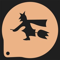 베이킹몰드 라떼아트 슈가파우더 3개 장식 세트 도안 할로윈, 실버 사이즈 4 3인치